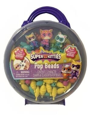 Disney Junior Super Kitties Pop Beads Kids Craft Kit Carry Case Jewelry Kit 3+